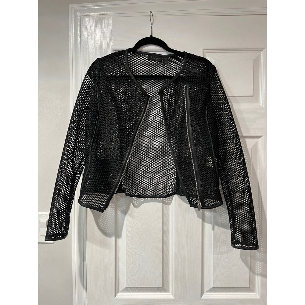 RD Style‎ Black Mesh Moto Jacket Full Zip S/P Small Motorcycle Biker